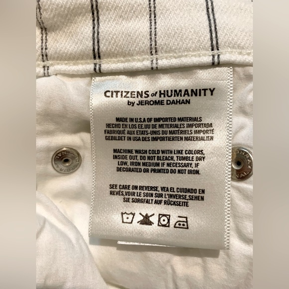 Citizens of Humanity white stripe Rocket Crop High rise ankle skinny jeans 25 XS - Picture 6 of 10